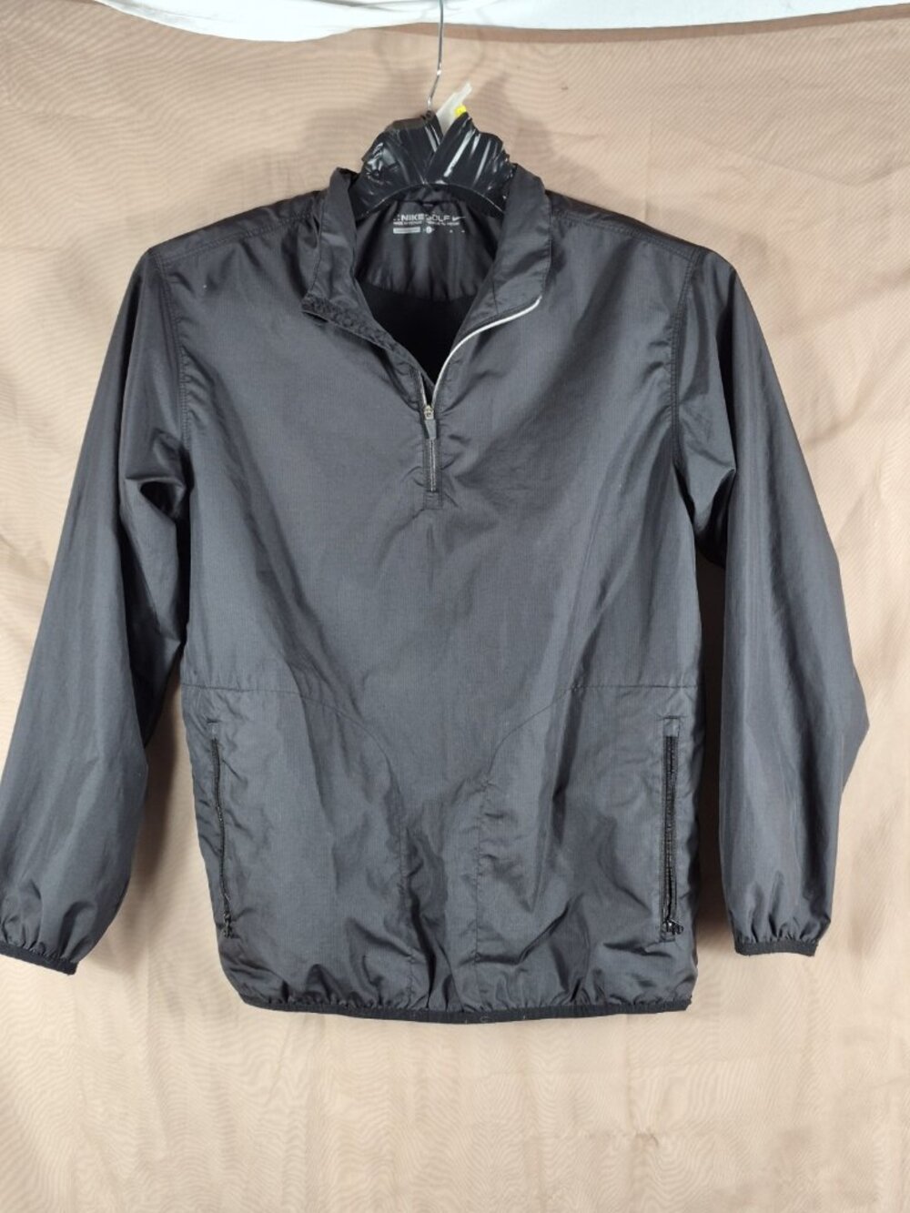 Nike Golf Men's Black Nylon Zip Front Sporty Zip Pockets Windbreaker Size L